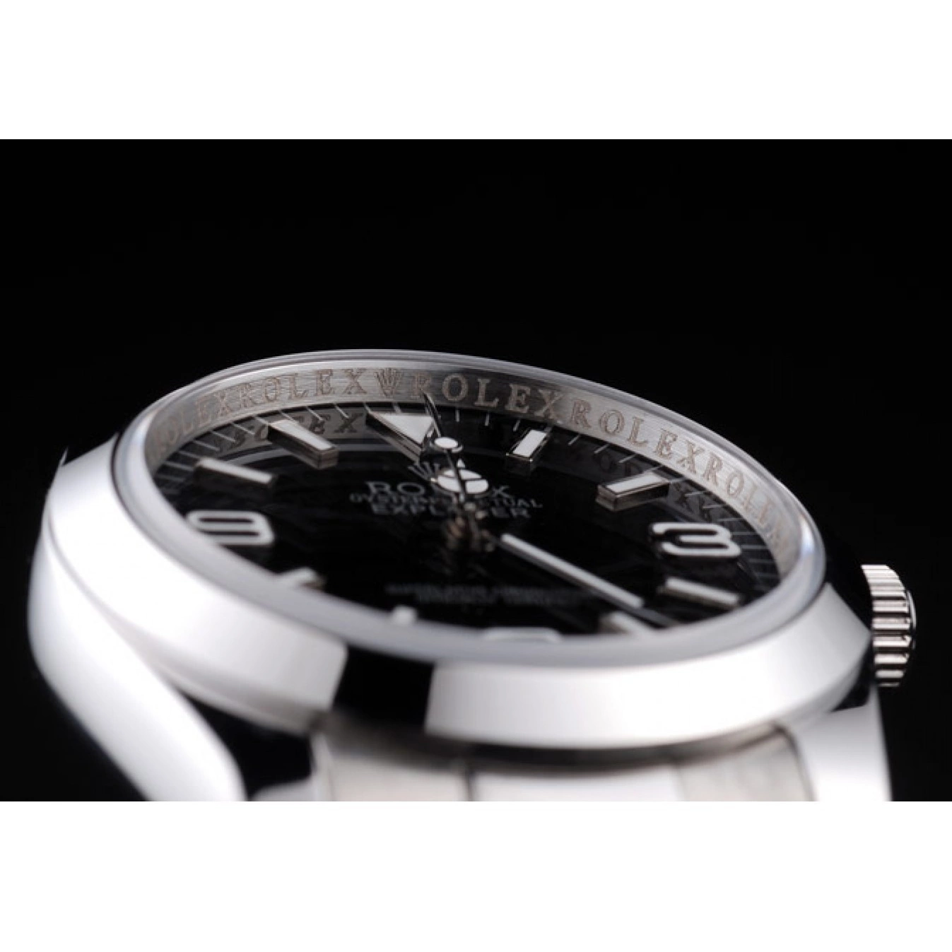 Aaa fake watches Rolex Explorer Dial Black 98087 Stainless Polished Steel 0723
